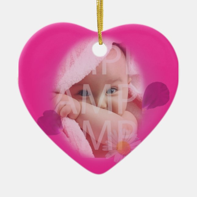 Baby's birth record ceramic tree decoration (Front)