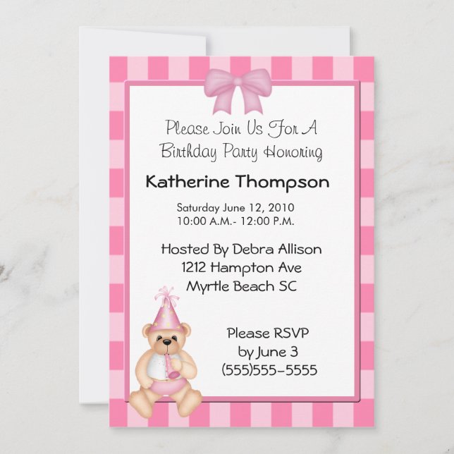 Baby's Birthday Invitation (Front)