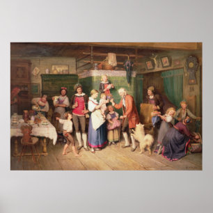 Baby's birthday party poster