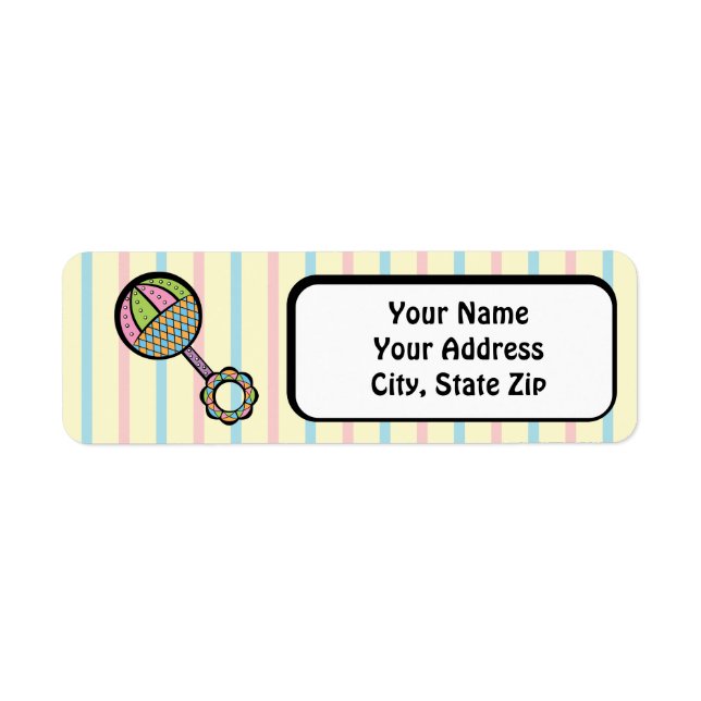 Baby's Blocks Stroller Return Address Label (Front)