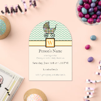 Baby's Blocks Stroller Shower Acrylic Invitations