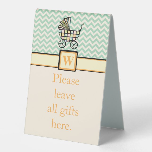 Baby's Blocks Stroller Table Tent Sign (Front)