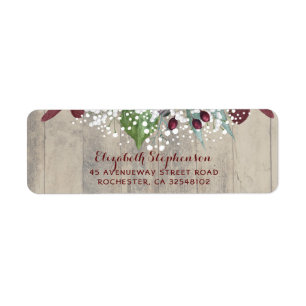 Baby's Breath and Burgundy Flowers Rustic
