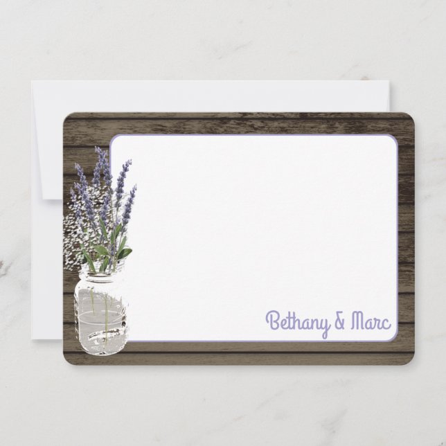 Baby's Breath and Lavender Jar Thank You Card (Front)