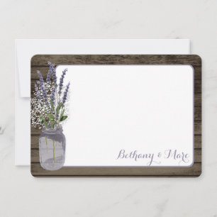 Baby's Breath and Lavender Jar Thank You Card
