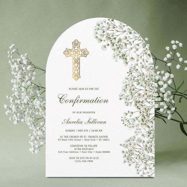 Baby's Breath Arch Confirmation Invitation (Creator Uploaded)