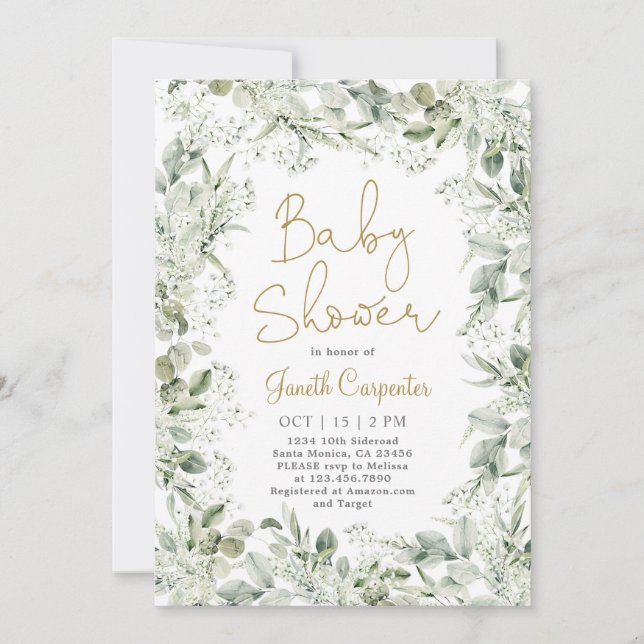 Baby's Breath Baby Shower Invitation (Front)