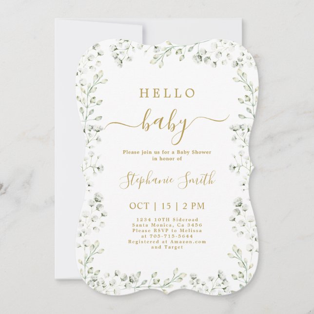 Baby's Breath Baby Shower Invitation (Front)