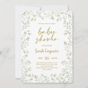 Baby's Breath Baby Shower Invitation