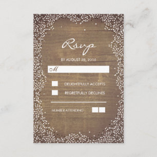 Baby's Breath Barn Wood Rustic Wedding RSVP Cards