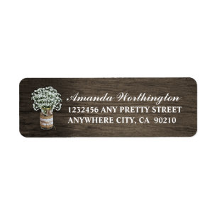Baby's Breath Barn Wood Wedding Address Labels