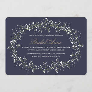 Baby's Breath Bat Mitzvah Invitation