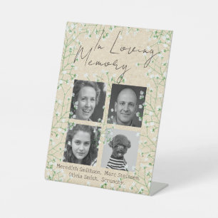 Baby's Breath Boho Rustic In Loving Memory Wedding Pedestal Sign