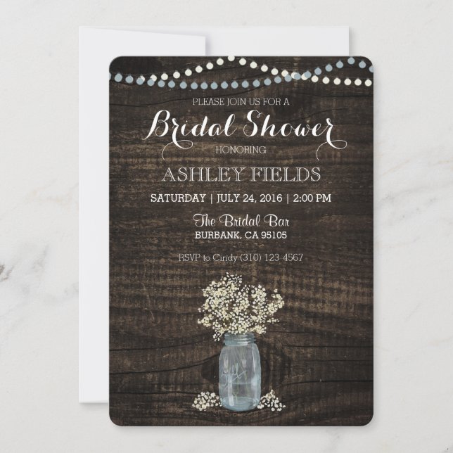 Baby's Breath Bridal Shower Invitation (Front)