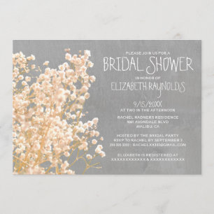 Baby's Breath Bridal Shower Invitations