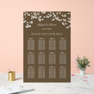 Baby's Breath Brown Wedding Acrylic Seating Chart