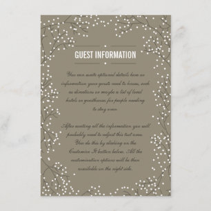 Baby's Breath Brown Wedding Insert Card