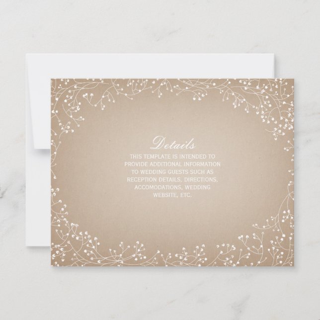 Baby's Breath Cardstock Inspired Details Invitation (Front)