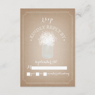 Baby's Breath Cardstock Inspired Mason Jar RSVP