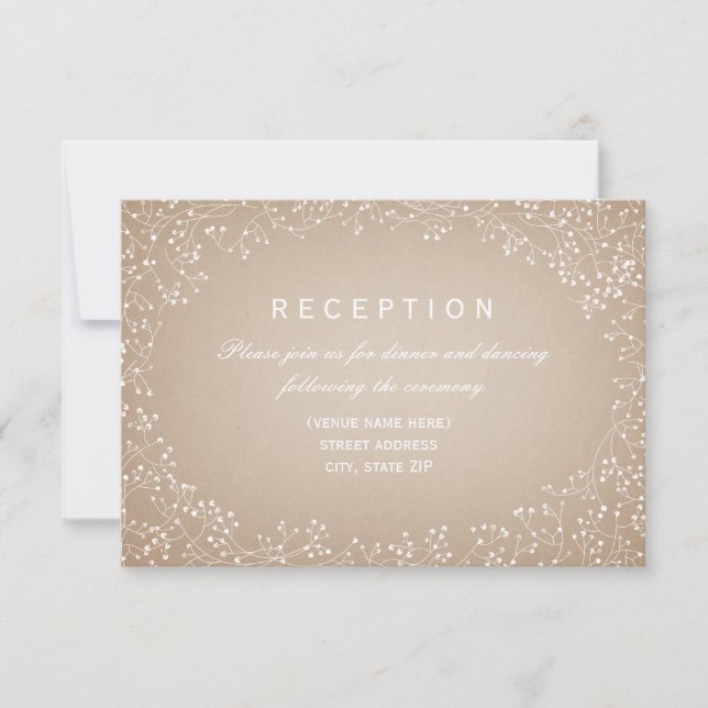 Baby's Breath Cardstock Inspired Reception Invitation (Front)
