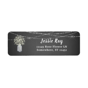 Baby's Breath Chalk Grey & String Light Address