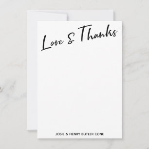 Baby's Breath Chalkboard Modern Love & Thanks Thank You Card
