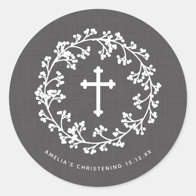 Baby's-breath Christening Stickers (Front)