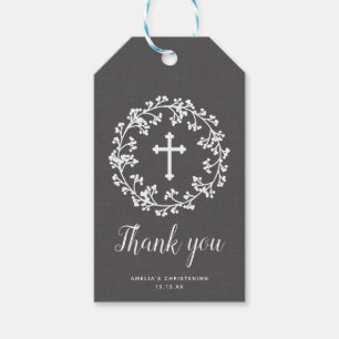 Baby's-breath Christening Thank You Tag
