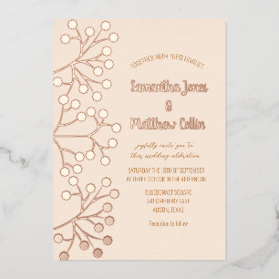 Baby's Breath Floral Blush Pink Gold Foil Wedding