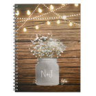 Baby's Breath Floral in Rustic Mason Jar & Lights