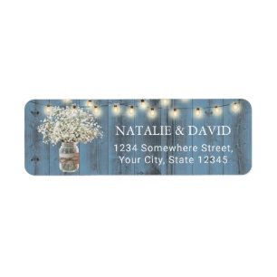Baby's Breath Floral Jar Rustic Dusty Blue Wedding