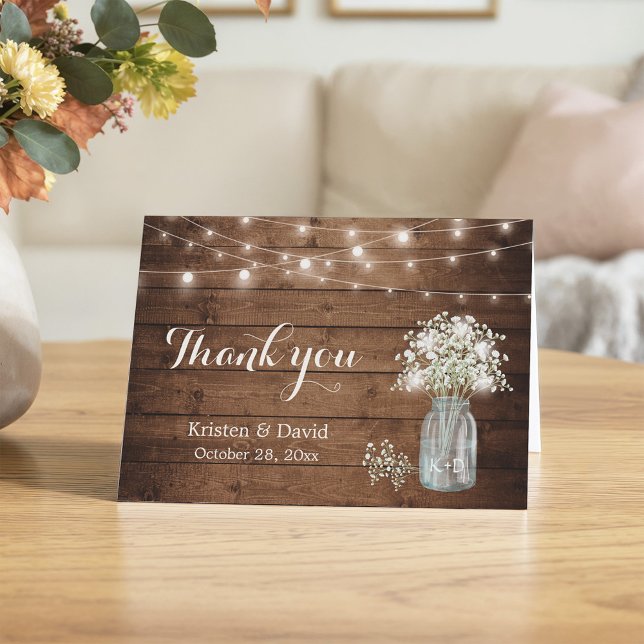 Baby's Breath Floral Mason Jar Lights Thank You (Creator Uploaded)