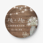 Baby's Breath Floral Mason Jar Rustic Wood Wedding