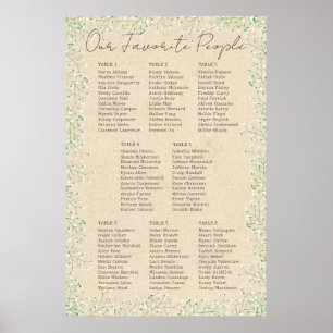  Baby's Breath Floral Rustic Wedding Seating Chart