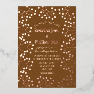 Baby's Breath Floral Terracotta Gold Foil Wedding