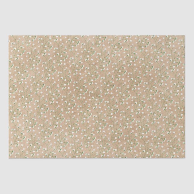    Baby's Breath Flowers Boho Chic Baptism Wedding Tissue Paper (Front)