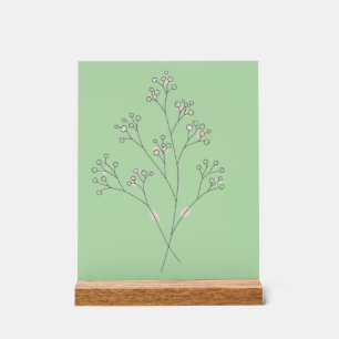 Baby's Breath flowers - Fine Line Art Acrylic Sign