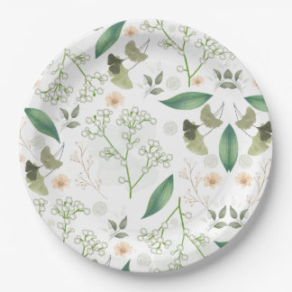 Baby's Breath Flowers Paper Plate