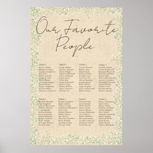 Baby's Breath Flowers Rustic Wedding Seating Chart