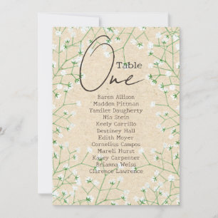 Baby's Breath Flowers Rustic Wedding Seating Chart Invitation