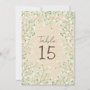  Baby's Breath Flowers Rustic Wedding Table Number