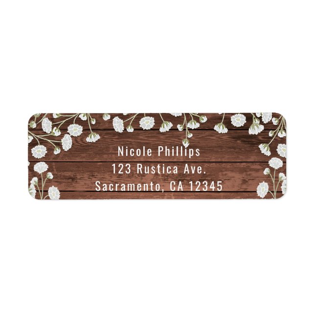 Baby's Breath Flowers & Wood Elegant Rustic Party (Front)