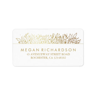 Baby's Breath Gold Foil Frame Floral Wedding Label