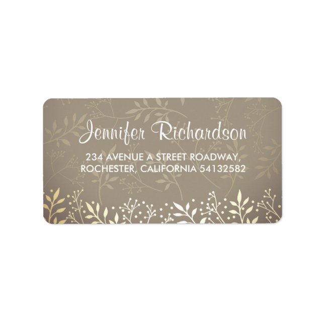 baby's breath gold foil wedding label (Front)