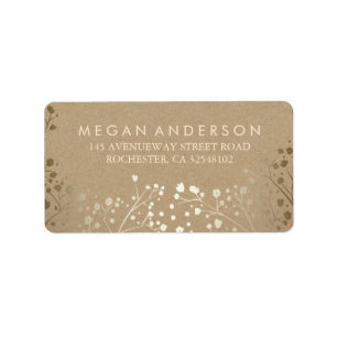 Baby's Breath Gold Kraft Wedding Label