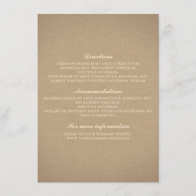 Baby's Breath Gold Wedding Details - Information Enclosure Card (Front)