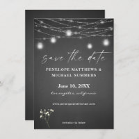 Baby's Breath Grey Chalkboard Save The Date