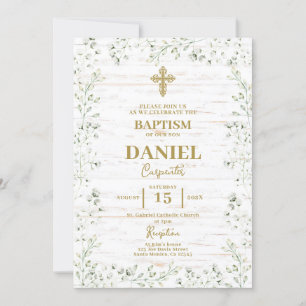 Baby's Breath Gypsophila Baptism Invitation