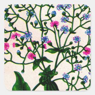 baby's breath gypsophila square sticker