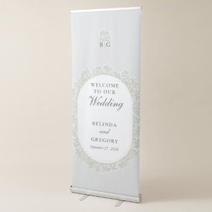 Baby's Breath Gypsophila Wedding Floral Welcome Retractable Banner